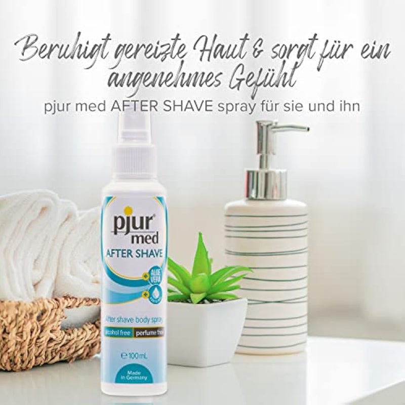 pjur med AFTER SHAVE spray - Care Spray for Women and Men - Gentle Skincare with Aloe Vera - Effective Protection Against Razor Burn (100ml) - Image 1