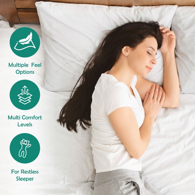 MYTRIDENT MYTRIDENT Indulgence Pillow for Bed, 3 Layered Structure, 260 GSM, Memory Pillow,40 CM X 60 CM-White  - Image 3