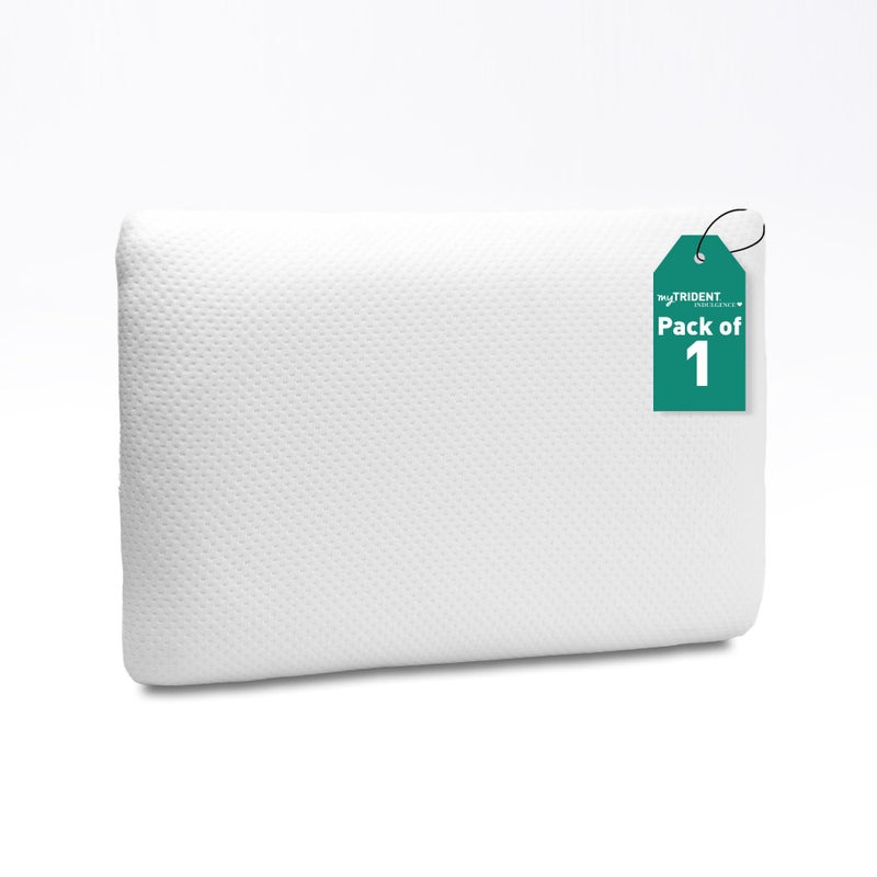 MYTRIDENT MYTRIDENT Indulgence Pillow for Bed, 3 Layered Structure, 260 GSM, Memory Pillow,40 CM X 60 CM-White  - Image 1
