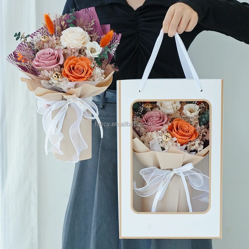 Bluejw Real Dried Flower Bouquet - Preserved Roses & Natural Dried Plants - Eternal Valentines Day/Christmas/Birthday/Wedding Gift - Best Seller - Image 2