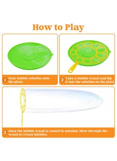 JOYIN JOYIN Big Bubble Wands Set Bulk for Kids Summer Outdoor Activity Party Favors, 18 Pcs Giant Bubble Maker with Tray, 12" Large, 6 Pcs Bubble Solution Suitable for All Age People  - Image 4