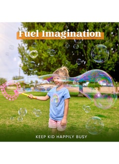 JOYIN JOYIN Big Bubble Wands Set Bulk for Kids Summer Outdoor Activity Party Favors, 18 Pcs Giant Bubble Maker with Tray, 12" Large, 6 Pcs Bubble Solution Suitable for All Age People  - Image 5