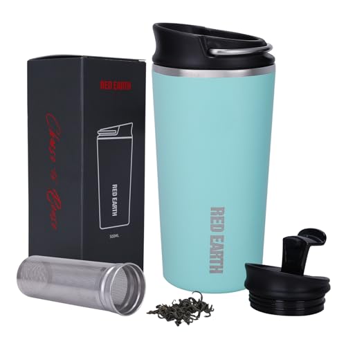 GiNT 17oz Travel Tea Mug with Infuser, 2 Lids. Vacuum Insulated 316 Stainless Steel Coffee Mug. Dishwasher Safe Tea Cup with Strainer for Hot & Cold Brew Coffee. Mothers Day Gifts for Mom (Green) - Image 1