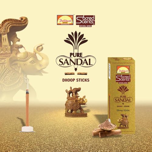 Parimal Pure Sandal (Gandha) Dhoop/Dhup Sticks (156–168) (540g) | 60–70 Min Burn | Sandal dhup batti | Bamboo-Less Incense|Each Pack 45G | Rich, Long-Lasting Fragrance |Dhoop Holder Inside| Pack of 12 - Image 4