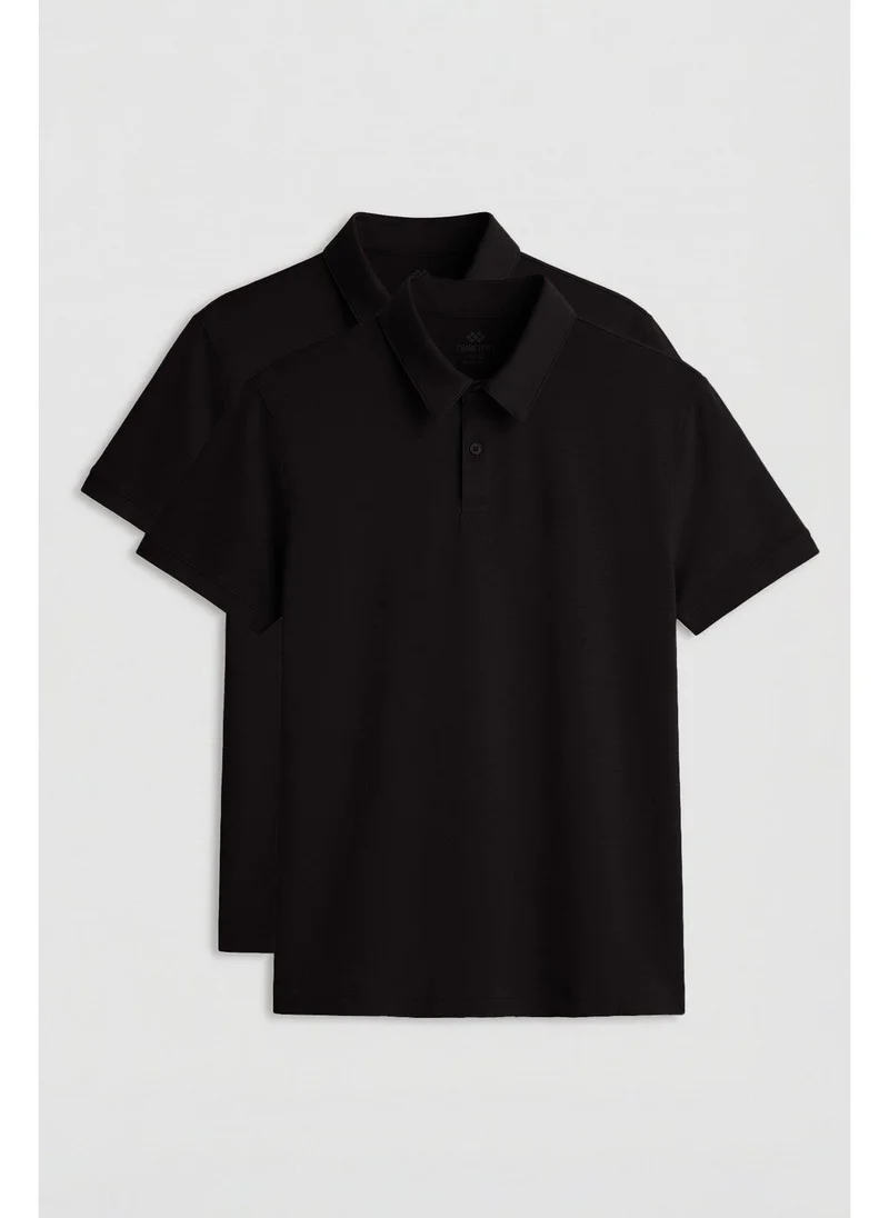 Tommy Life Men's Cotton French Terry Tonal Logo Polo Shirt - Pack of 2
