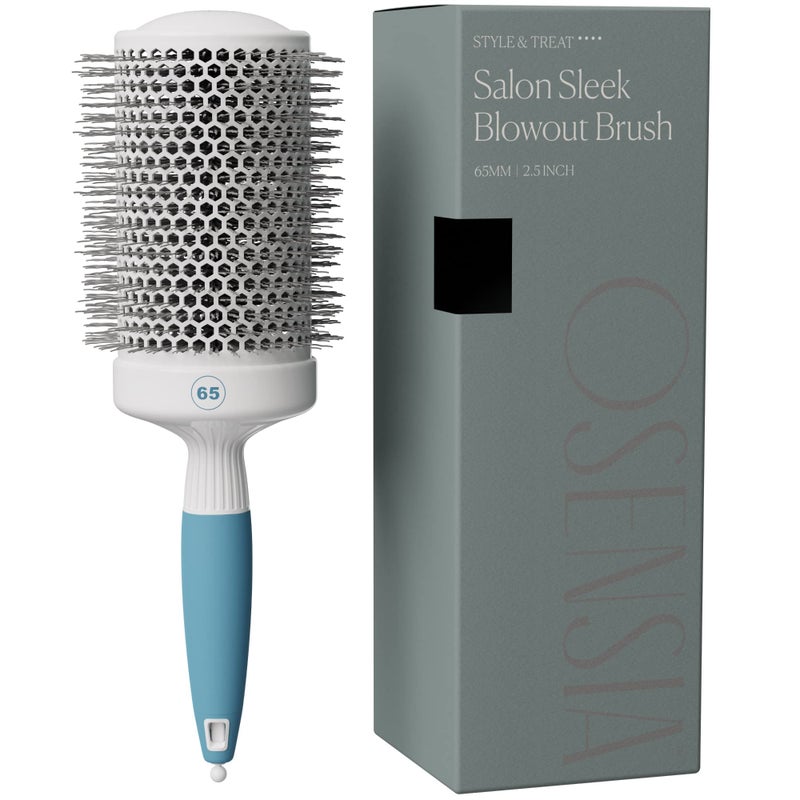 Osensia Round Brush for Blow Drying - Extra Large Ceramic Ion Thermal Barrel Brush Precise Styling and Maximum Volume - Lightweight Round Hair Brush for Smooth Manageable Hair (Bristle 3.4 in, Barrel 2.5 in) - Image 1