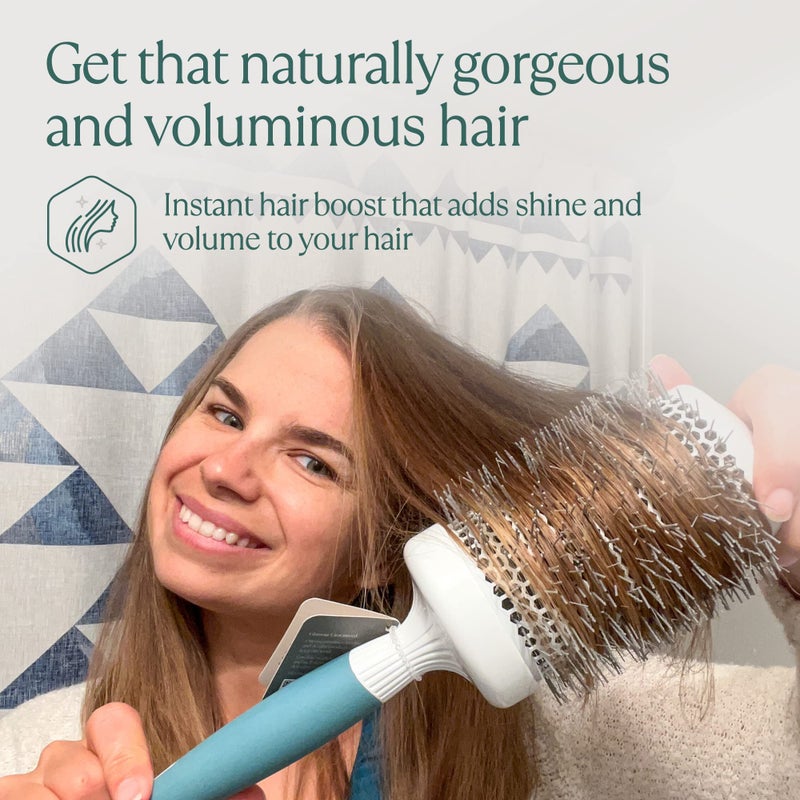 Osensia Round Brush for Blow Drying - Extra Large Ceramic Ion Thermal Barrel Brush Precise Styling and Maximum Volume - Lightweight Round Hair Brush for Smooth Manageable Hair (Bristle 3.4 in, Barrel 2.5 in) - Image 4