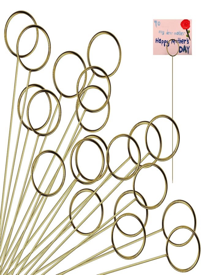 IHYjinchoo 40PCS Metal Floral Card Holder,12" Round Multi-Use for Photo Memo Clips,Flower Arrangement, Gift Card Tree Holder, Perfect for Wedding, Birthday Parties,Centerpiece Table,Flower Gifts (Round - Image 1