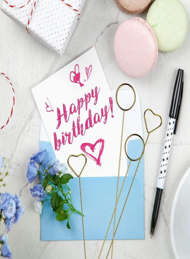 IHYjinchoo 40PCS Metal Floral Card Holder,12" Round Multi-Use for Photo Memo Clips,Flower Arrangement, Gift Card Tree Holder, Perfect for Wedding, Birthday Parties,Centerpiece Table,Flower Gifts (Round - Image 2