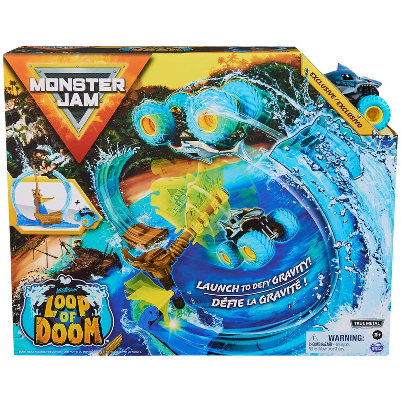 Monster Jam, Megalodon Loop of Doom Stunt Playset with Exclusive 1:64 Scale Die-Cast Monster Truck for Kids Toys for Boys Ages 3 4 5 6 and Up - Image 2