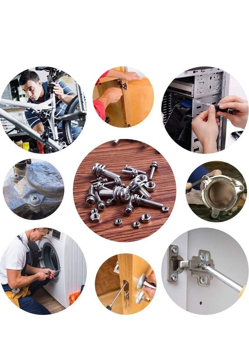 RACO Machine Screws Bolts Stainless Steel Round Head Phillips Screws Muliti Purpose Use 100, 3x20mm - Image 2