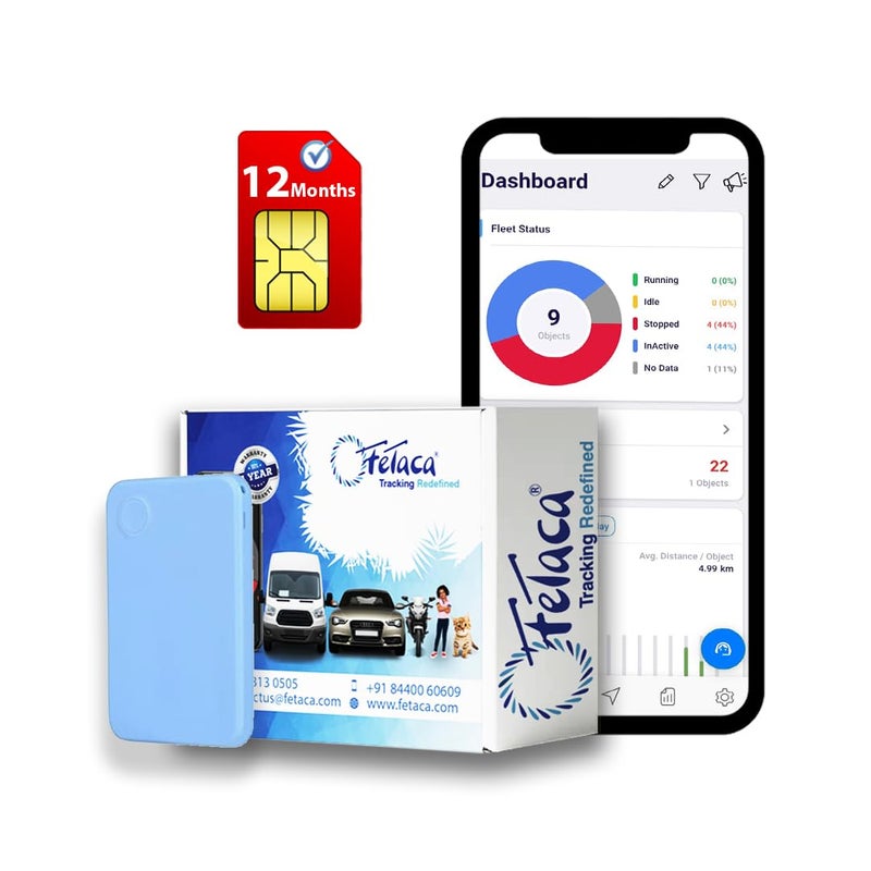 FETACA ® ID Card Shape GPS Tracker with Live Location, 2-Way Calling, SOS Button & Alerts - Smart Wireless Tracker for Kids, School, Work & Elderly Safety Free 12-Month Data SIM & App Subscription - Image 1