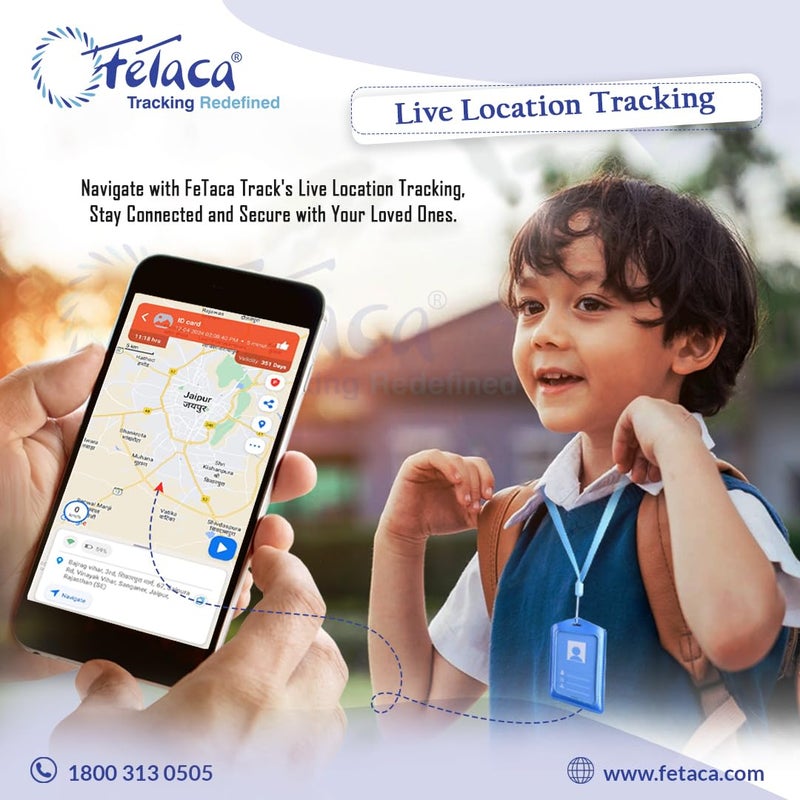 FETACA ® ID Card Shape GPS Tracker with Live Location, 2-Way Calling, SOS Button & Alerts - Smart Wireless Tracker for Kids, School, Work & Elderly Safety Free 12-Month Data SIM & App Subscription - Image 3