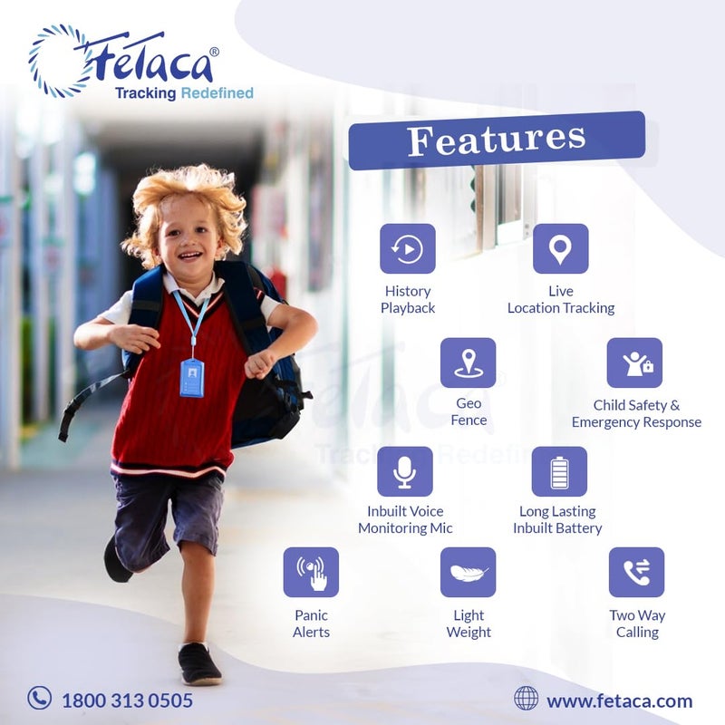 FETACA ® ID Card Shape GPS Tracker with Live Location, 2-Way Calling, SOS Button & Alerts - Smart Wireless Tracker for Kids, School, Work & Elderly Safety Free 12-Month Data SIM & App Subscription - Image 2