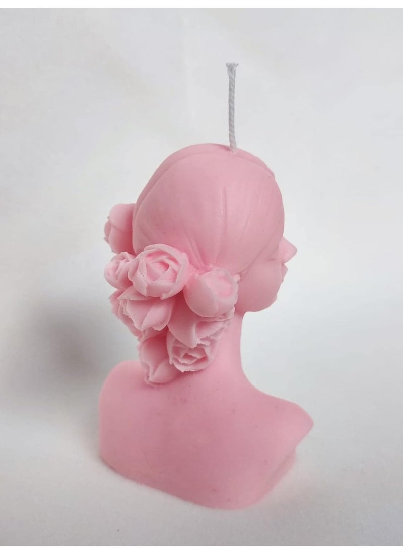 Polaris Fox Polaris Fox Handmade Pure Soy Wax Scented Lady Candle LXBXH 7x5x10cm Pink Color Weight 125gm  - Image 3