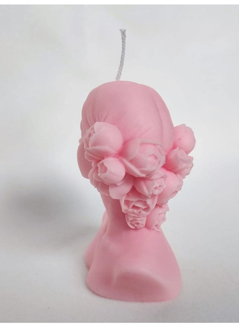 Polaris Fox Polaris Fox Handmade Pure Soy Wax Scented Lady Candle LXBXH 7x5x10cm Pink Color Weight 125gm  - Image 2