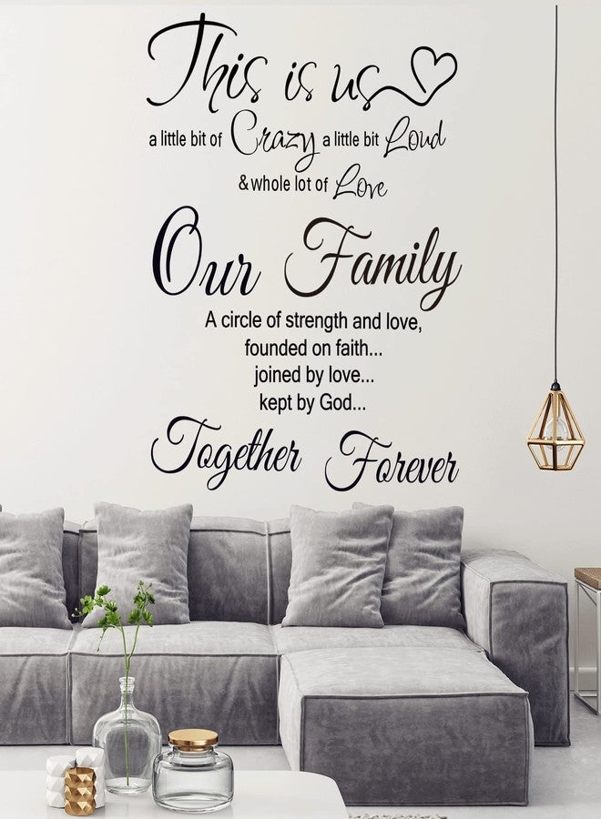 Rotumaty Family Quotes Wall Decals This is Us Wall Decor Vinyl Stickers for Living Room Bedroom Inspirational Art Decorations for Home Office Teen Dorm - Image 2