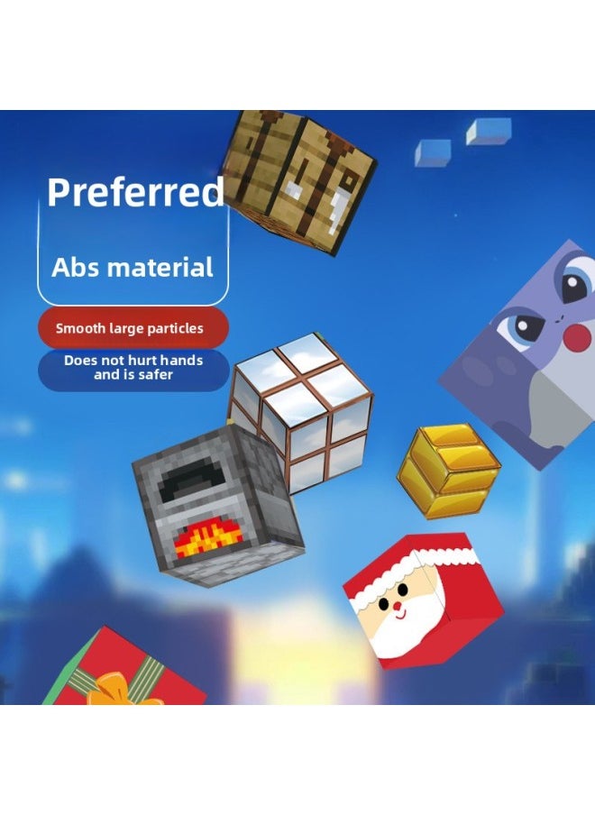 null - World Magnetic Square Magnetic Suction Building Blocks DIY Variable Three-Dimensional Building Blocks Assembled Children's Toys For Boys-Color:Minecraft Magnetic Square Building Blocks [versatile Style]-Specifications:500 Random Pieces [10 Dolls Included] - Image 1