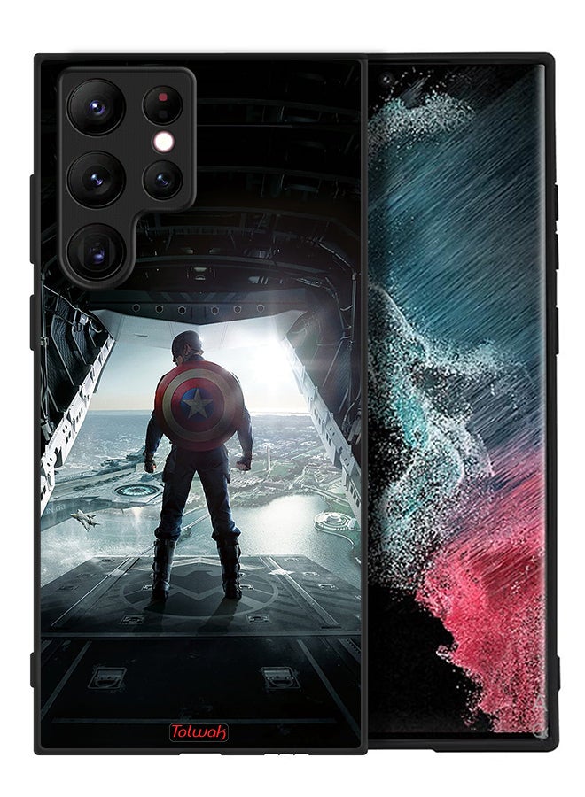 Tolwak Samsung Galaxy S22 Ultra 5G Protective Case Cover Portrait Display Captain America - Image 2