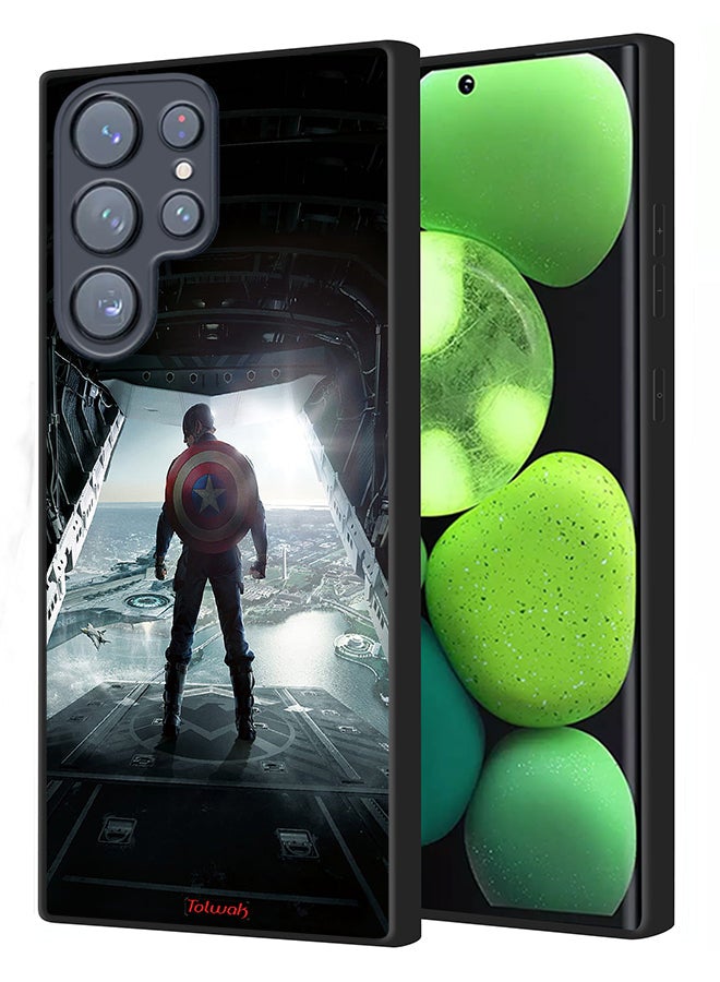 Tolwak Samsung Galaxy S22 Ultra 5G Protective Case Cover Portrait Display Captain America - Image 1