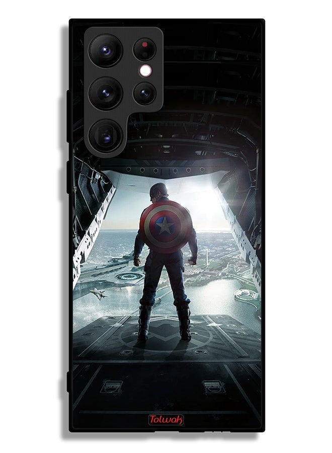 Tolwak Samsung Galaxy S22 Ultra 5G Protective Case Cover Portrait Display Captain America - Image 3