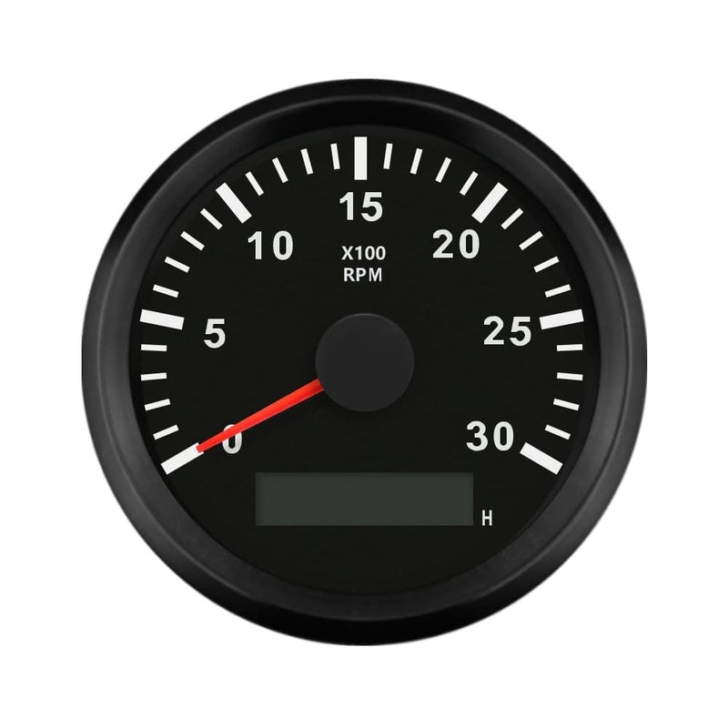ELING Waterproof Tachometer REV Counter RPM Gauge with Hour Meter 0-3000RPM 85mm 9-32V with Backlight - Image 1