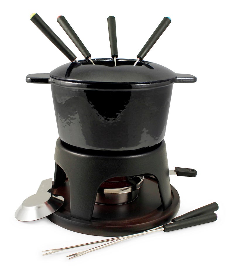 Swissmar Swissmar Sierra 11 Piece Cast Iron Fondue Set  Metallic Black 