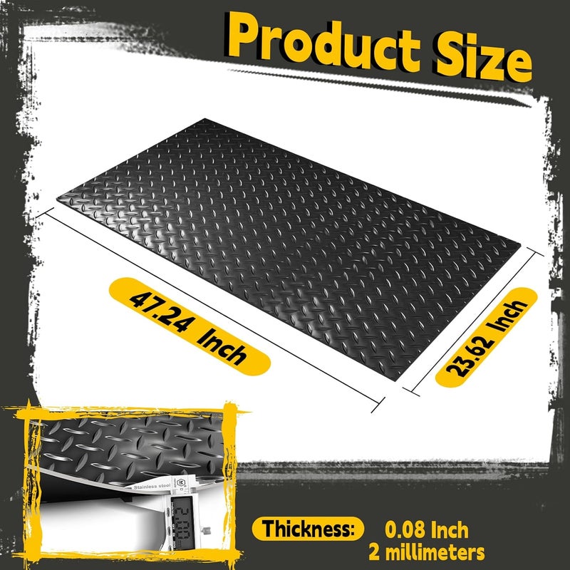 ARQRHTLY Workbench Mat 47.24"x23.62" Work Bench Pad, 2mm Non-Slip Steel Plate Tool Station for Painting, Woodworking, Crafting, DIY Building (47.24" x23.62) - Image 2