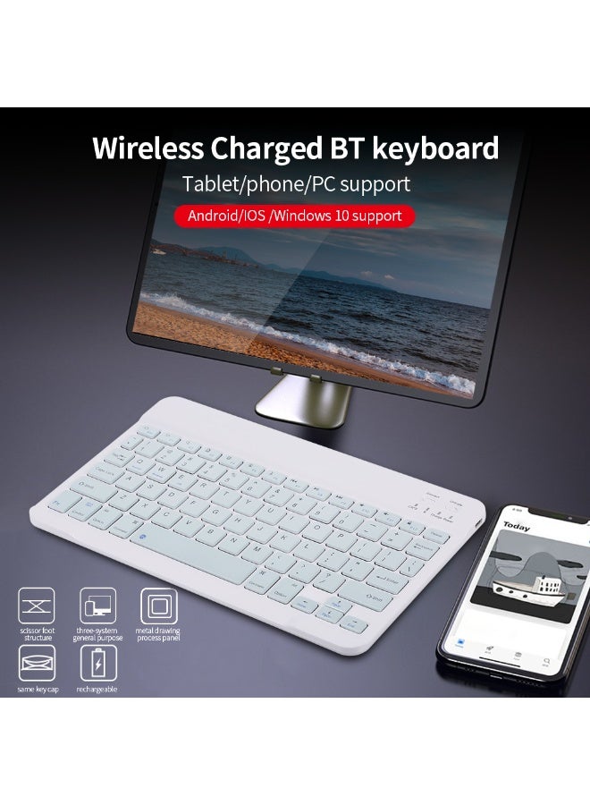 Universal Wireless BT Keyboard Three System Rechargeable Mobilephone Tablet - Image 3