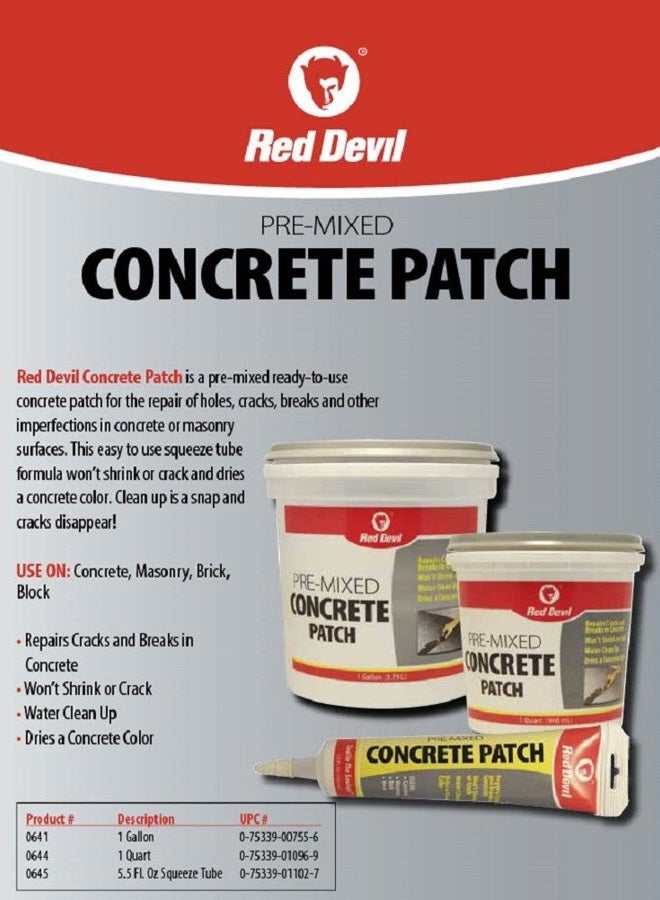 Red Devil 0641 Premixed Concrete Patch Gallon, Gray - Image 2