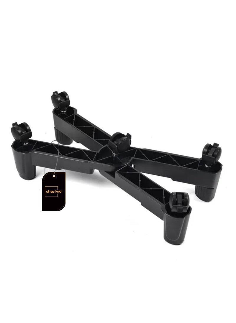 Sharpdo - Computer Tower Stand, CPU Holder Desktop Stand Desktop ATX-Case Mobile Cart Holder Adjustable Width with 4 Caster Wheels, Fits Most Computer Cases Under Desk, Black - Image 1