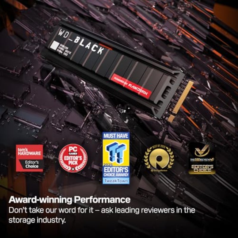 WD_BLACK SN8100 1 تيرابايت PCIe 5.0x4 NVMe M.2 SSD مع مبدد حراري، سرعة قراءة تصل إلى 14,900 ميجابايت/ثانية، سرعة كتابة تصل إلى 11,000 ميجابايت/ثانية، TLC 3D CBA NAND - Image 2