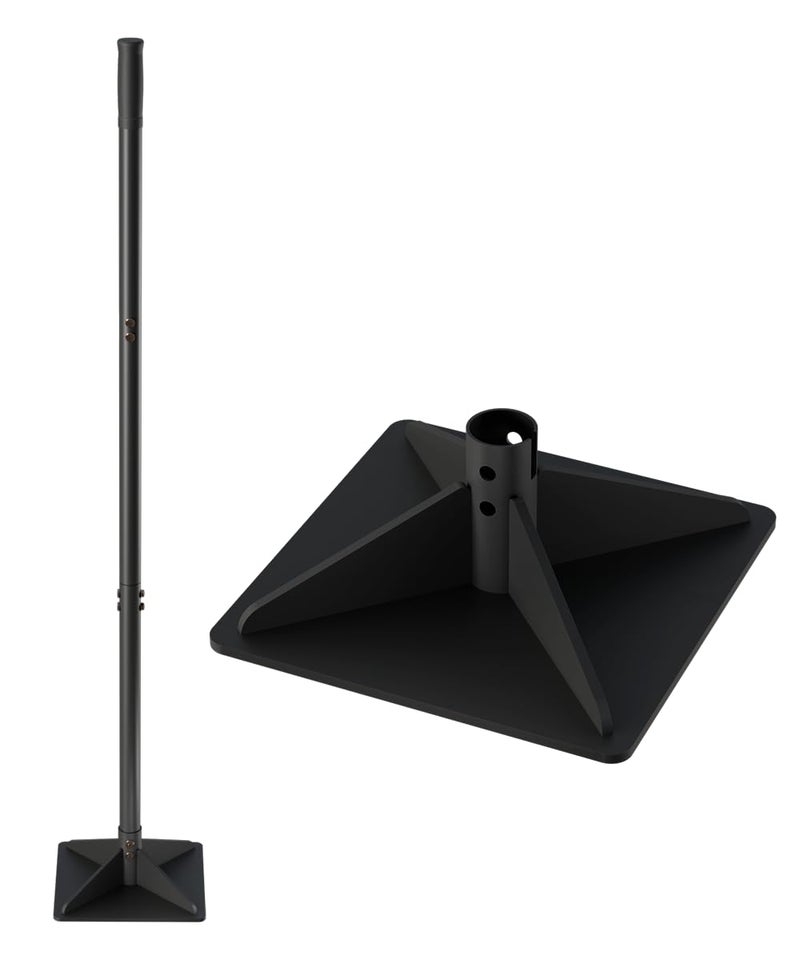 Ansionsol Thickened Garden Steel Tamper with 47 inch Adjustable Handle & Rubber Grip, 8"x8" Heavy Duty Soil Tamper Tool for Ground & Gravel Leveling, Steel Dirt Compactor for Yard, Sand, Driveway - Image 1