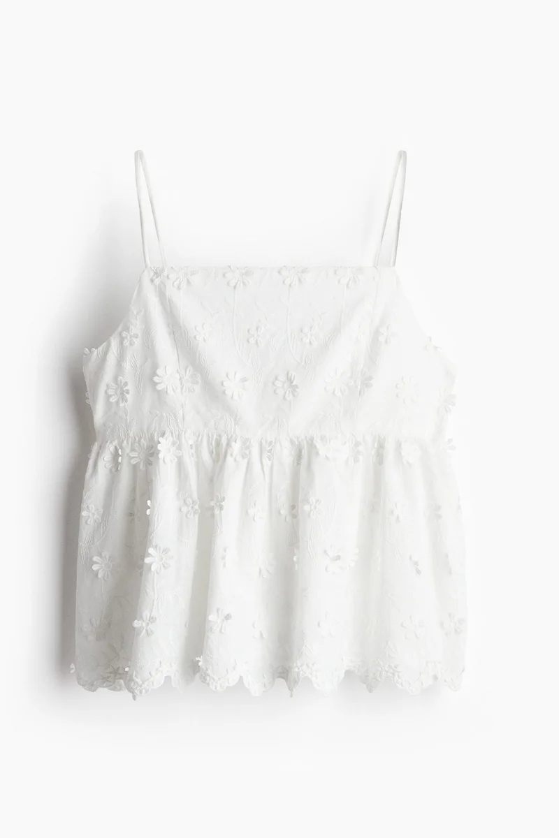 H&M Appliquéd strappy top