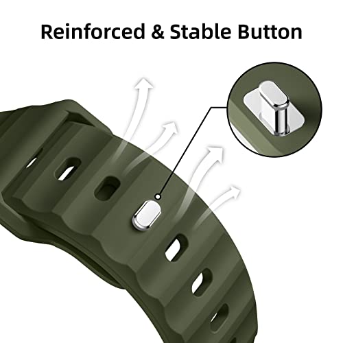 Suitisbest Sport Band Compatible with Apple Watch Ultra 2 Band 49mm 46mm 45mm 44mm 42mm for Men, Soft Silicone Wristbands Waterproof Replacement Strap for iWatch Series 11 10 9 8 7 6 5 4 3 SE Ultra 3 2 1, 2 Pack - Image 3