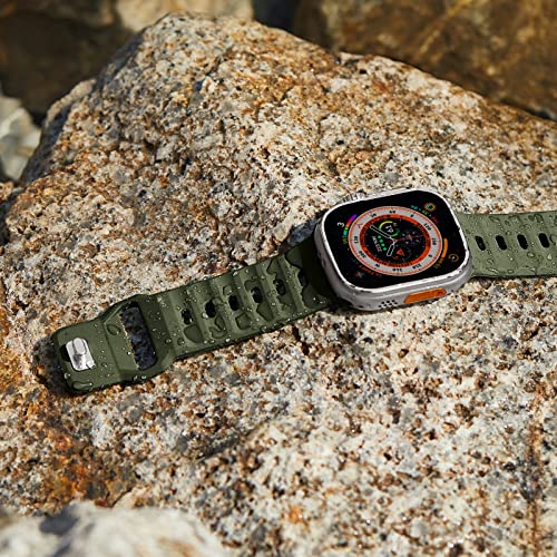 Suitisbest Sport Band Compatible with Apple Watch Ultra 2 Band 49mm 46mm 45mm 44mm 42mm for Men, Soft Silicone Wristbands Waterproof Replacement Strap for iWatch Series 11 10 9 8 7 6 5 4 3 SE Ultra 3 2 1, 2 Pack - Image 4