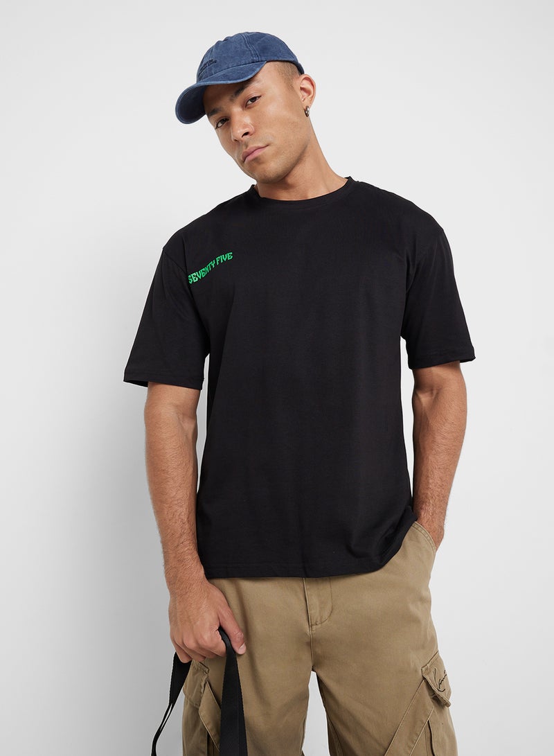 Seventy Five Graphic Print Oversized T-Shirt - Image 1