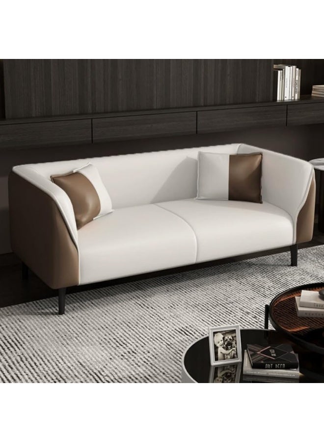 Comfynest Comfynest Contemporary Faux Leather Tuxedo Sofa  - Image 1