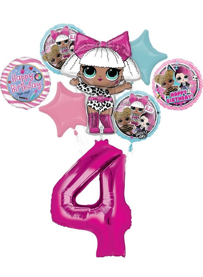 Anagram LOL Surprise 4th Birthday Party Supplies Balloon Bouquet Decorations - Image 1