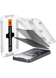 Spigen واقي شاشة زجاجي مقوى للخصوصية EZ Fit من Glastr لهاتف iPhone 13 Pro / 13 - عبوتان  - Image 1