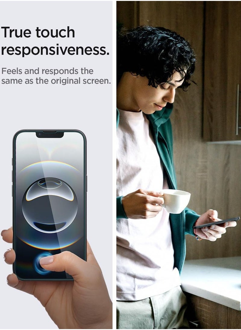 Spigen - واقي شاشة زجاجي مقوى للخصوصية EZ Fit من Glastr لهاتف iPhone 13 Pro / 13 - عبوتان - Image 1