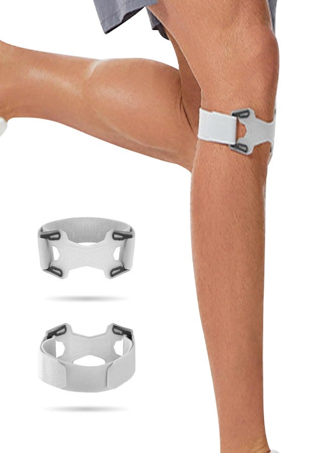 FVVWVV 2 Pack Patellar Tendon Support Strap,Adjustable Silicone Patella Knee Strap for Knee Pain Relief,Knee Bands for Basketball, Tendonitis, Running, Tennis, Jumpers, Squats（Gray） - Image 1