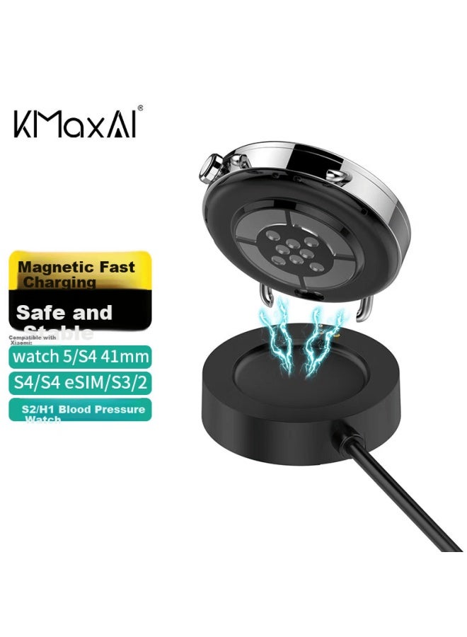 Kmaxai Magnetic Wireless Charger For Xiaomi Watch 5/s4/s3/2 Pro Portable Charging Dock Sim Version Usb Travel Charging Cable Black - Image 1
