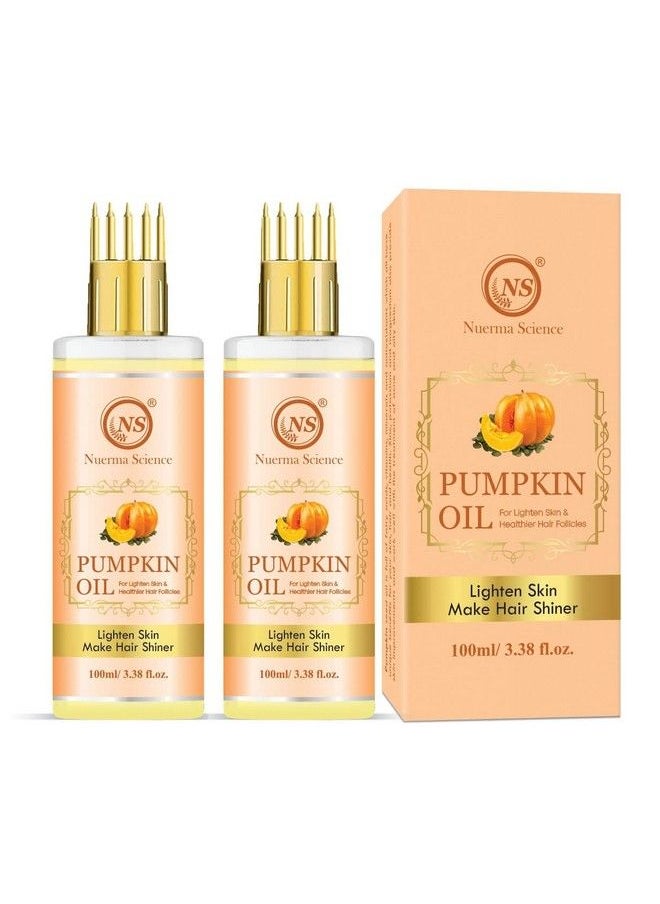 Nuerma Science - Pumpkin Oil With Comb Applicator For Healthy Strong More Deep Root Nourishment Hair Oil (100 Ml Each Pack Of 2) 200 Ml - Image 1