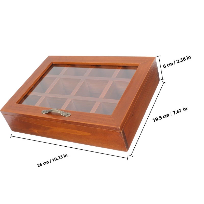 Ciieeo Wooden Jewelry Box 12 Compartment Storage Organizer Vintage Solid Wood Ring Case Travel Container For Necklace And Accessory Storage - Image 3