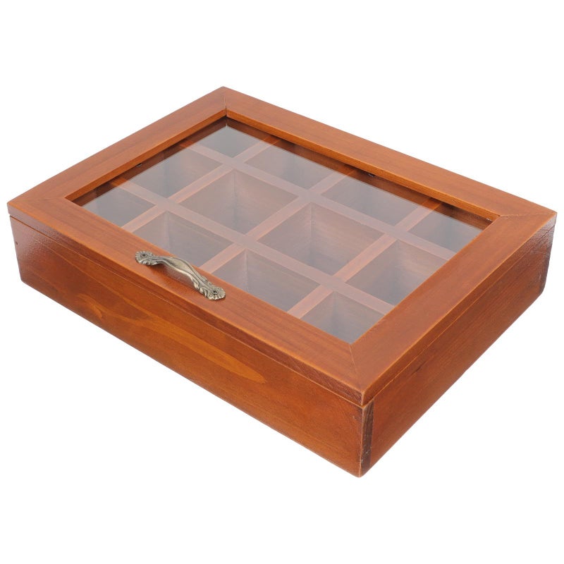 Ciieeo Wooden Jewelry Box 12 Compartment Storage Organizer Vintage Solid Wood Ring Case Travel Container For Necklace And Accessory Storage - Image 2