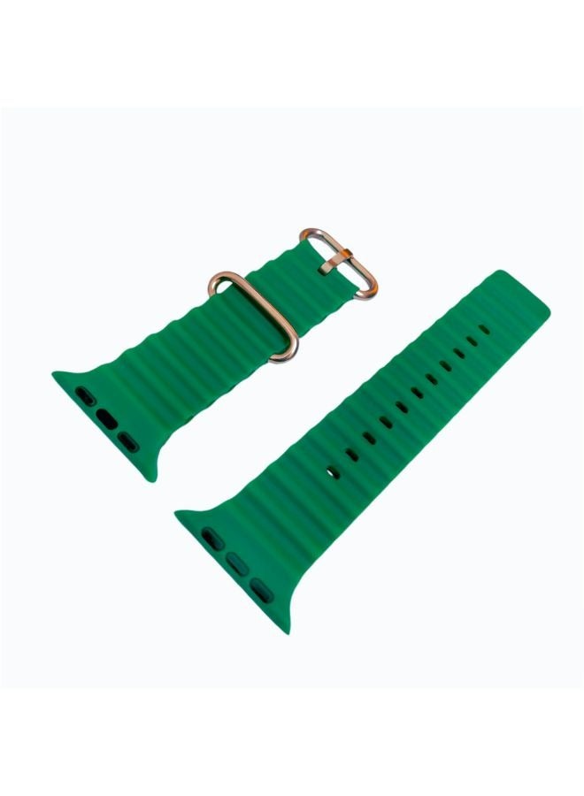 Silicone band for smart watches, size 42/44/45/49 mm, green color - Image 2