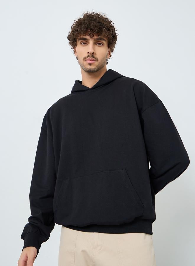 Styli Men Black Tokyo Print Oversized Fleece Hoodie - Image 1