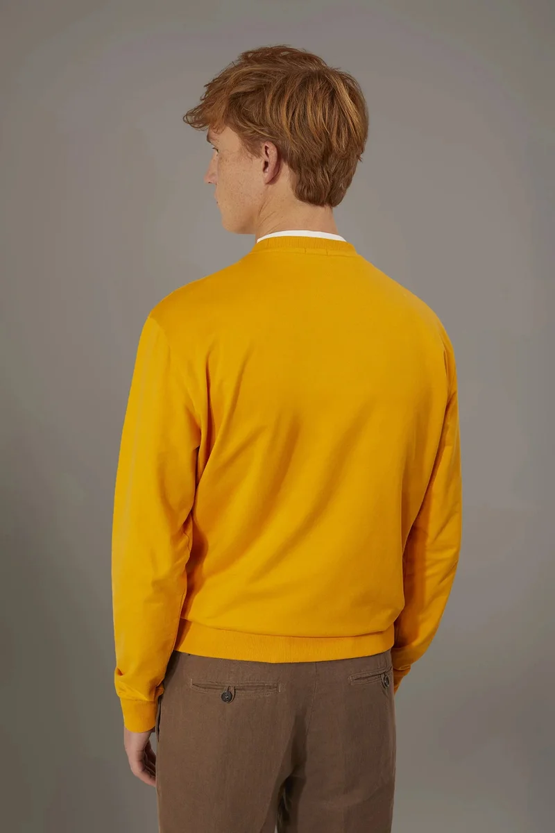دوبل غانغر Round neck 100% cotton sweatshirt - Yellow