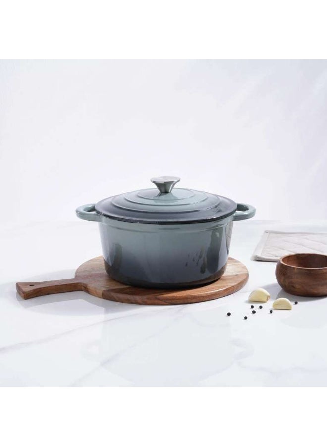 Pan Home Glazura Enameled Cast Iron Cooking Pot 4l - Ombre Grey - Image 4